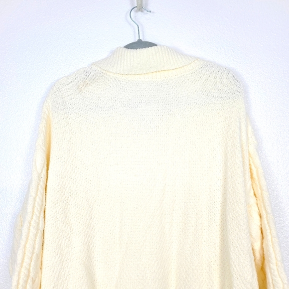 FREE PEOPLE Laurel Cable Knit Chunky Moonglow Ivory Sweater - Picture 13 of 13